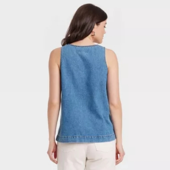 Women's Denim Top Medium Wash - Picture 3 of 6